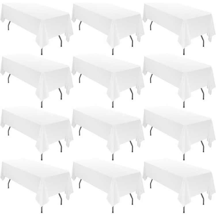 60x126 White Rectangle Tablecloths