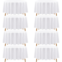 60 White  Round Tablecloths