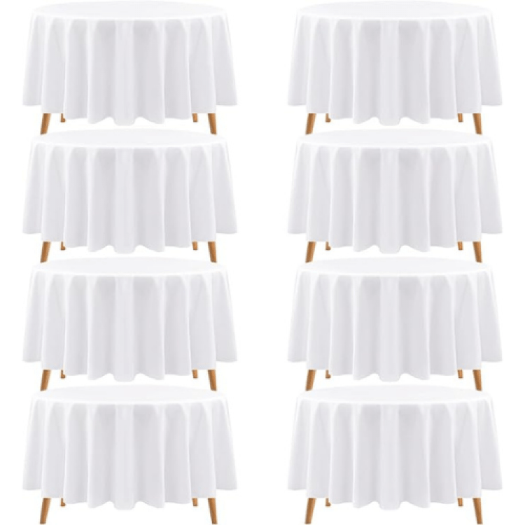 60 White  Round Tablecloths